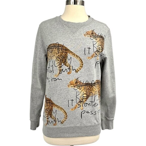 Antony Morato Tops - Antony Morato Surreal Rhapsody Sweatshirt Gray Jungle Cat Leopard Size S Unisex